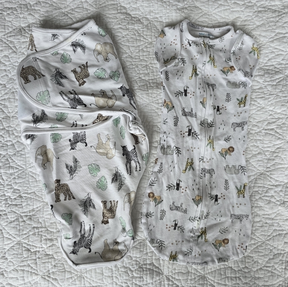 Aden + Anais Zippered Easy Wrap and Snug Swaddle 0-3 Months